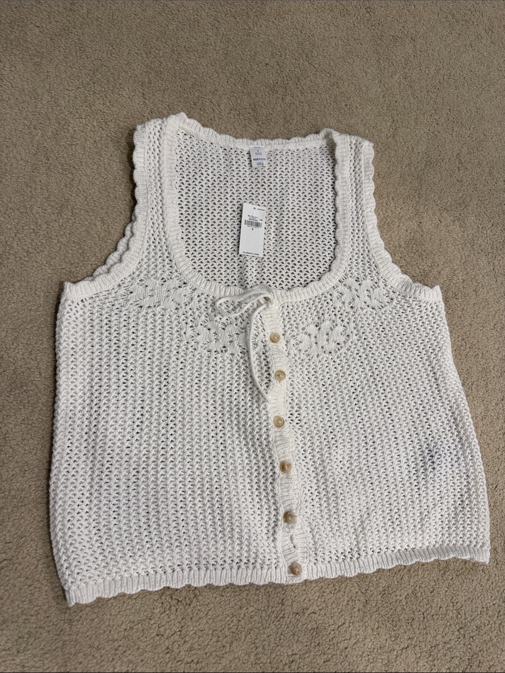 Sleeveless Seaside Cotton Crochet Tank Top